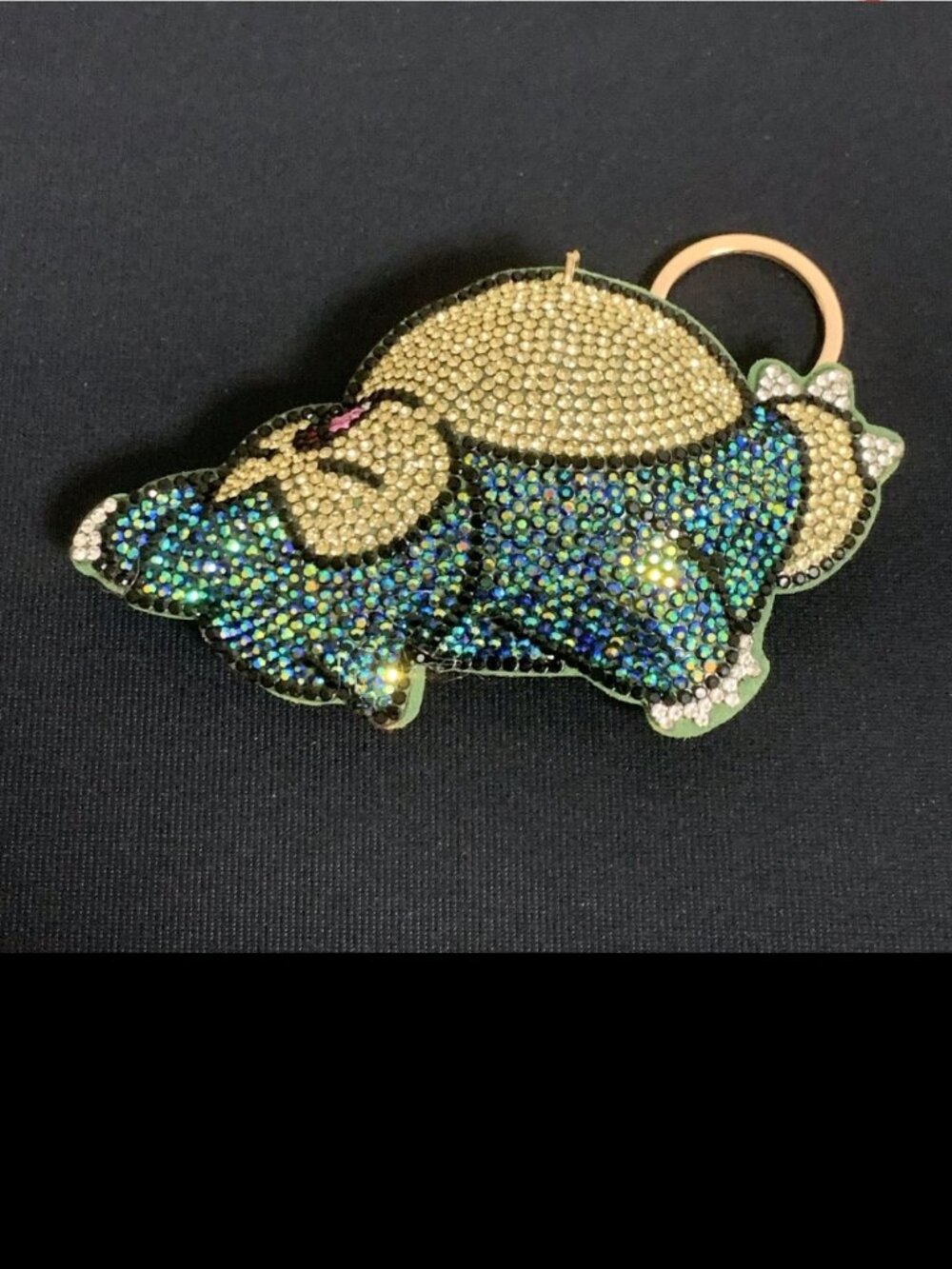 Snorlax Pokemon Rhinestone Plush 3D Doll Bag Charm Keychain Japan Exclusive